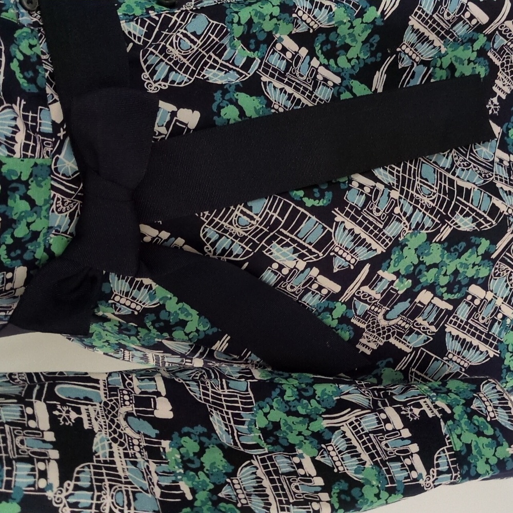 Boden Sharp Green and Navy Patterned Dress - Picture 9 of 10